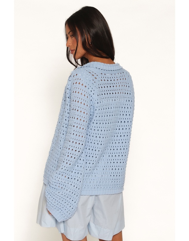 Petal & Pup - Delphine Crochet Cardigan - Blue