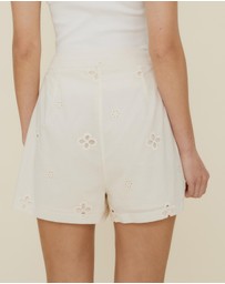 The Fated - Esther Tuck Broderie Shorts