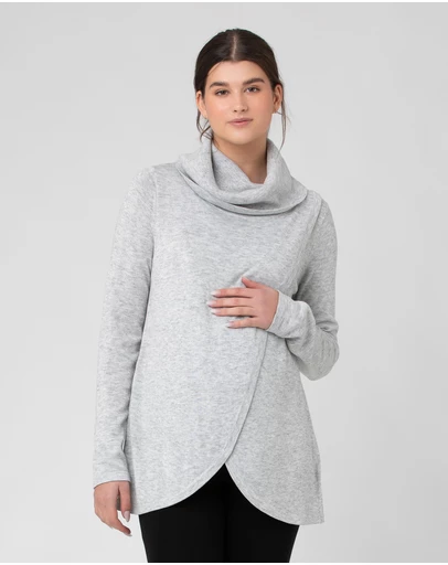 Ripe Maternity - Cowl Neck Nursing Knit