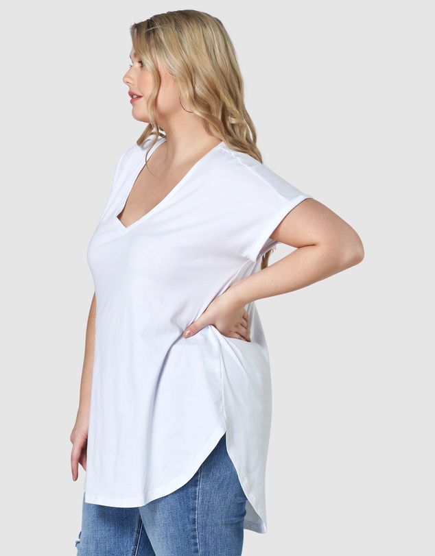 Indigo Tonic - Jacinta Longline V Neck Tee