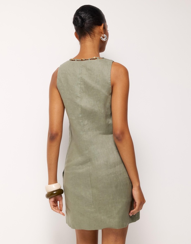 AERE - Jenna Linen Shift Mini Dress