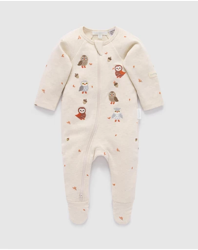 Purebaby - Thick Zip Growsuit -Kids-Babies