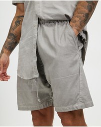 Surrounded By Ghosts - The Obsidian Linen Drawstring Shorts