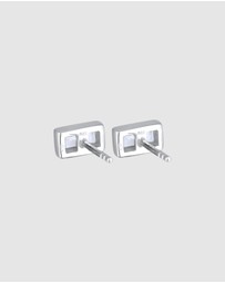 Kuzzoi - ICONIC EXCLUSIVE - Earrings Men Rectangle Topaz in 925 Sterling Silver