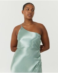 Third Form - Satin Gather One Shoulder Dress