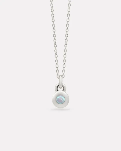 Najo - October Silver & Opal Birthstone Necklace