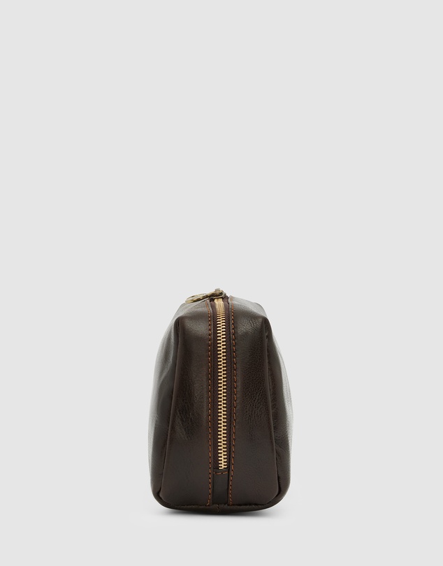 Republic of Florence - The Otto Chocolate Leather Dopp kit