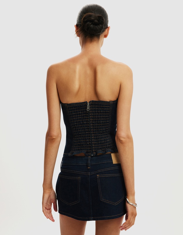 Cotton On - Belted Bust Denim Top