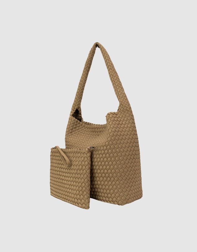 Chuchka - Woven Neoprene One Shoulder Tote Nude