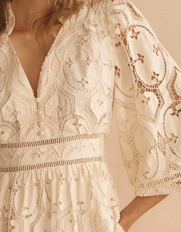 AUR OCEA - Lace Mini Blousson Dress