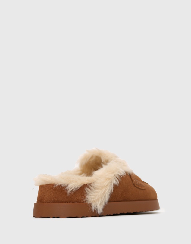 Betts - Toby Suede Leather Fur-Lined Mules