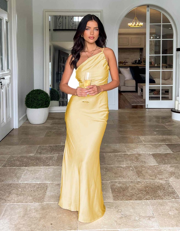 Beginning Boutique - Tina Yellow Formal Maxi Dress