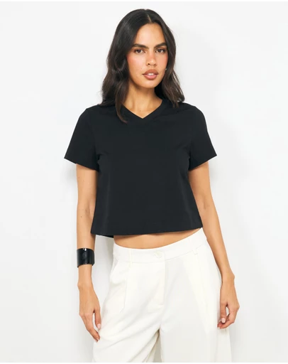 AERE - Cotton V-Neck T-Shirt