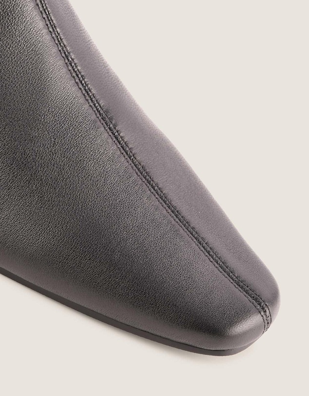 Shelly Shen - Carmen Heel Ankle Boots Black Leather