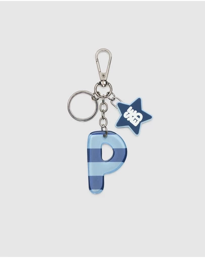 Seed Heritage - BLUE STRIPE INITIAL KEYRING