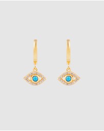 FAIRLEY - Turquoise Evil Eye Hoops