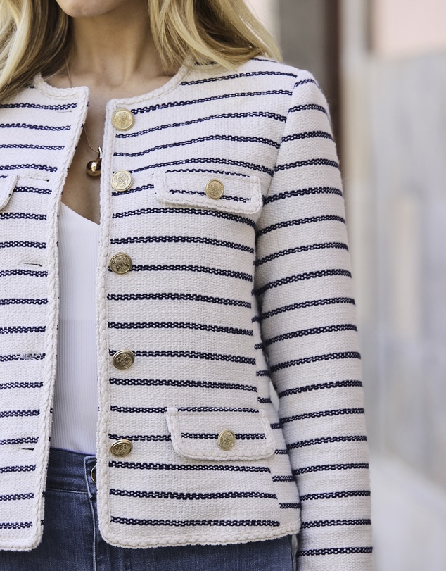 Sosandar - Stripe Boucle Jacket