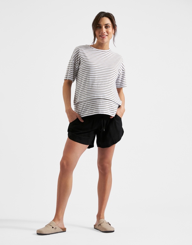 Ripe Maternity - Byron Shirred Linen Short