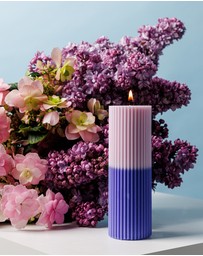 XRJ Celebrations - Pillar Two-Tone Violet Rain Candle