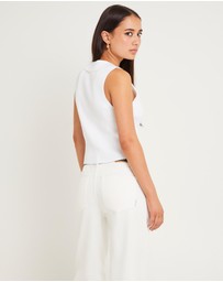 Subtitled - Meryl Ribbed Collar Knit Top