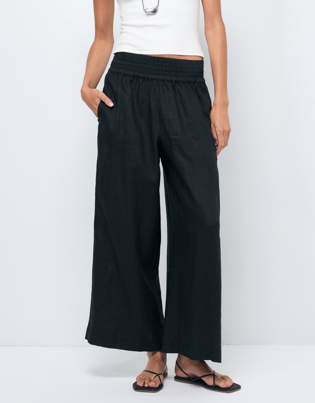 AERE - Tori Cropped Linen Pants
