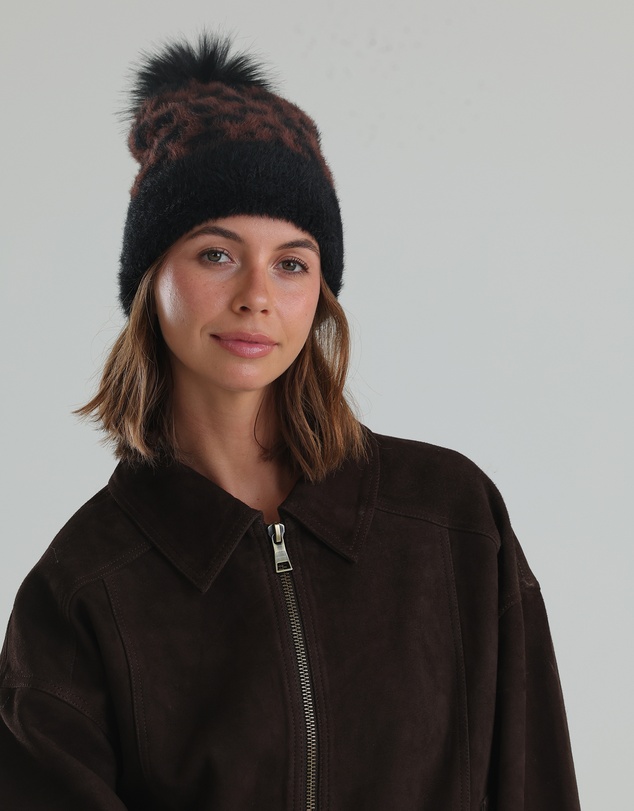 Morgan & Taylor - Hazel Leopard Beanie in Brown