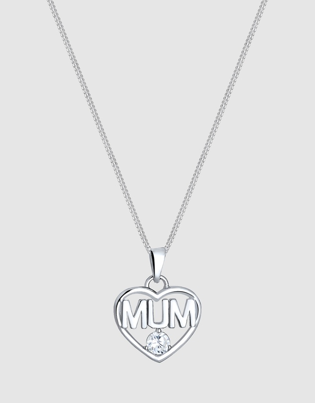 Elli Jewelry - Necklace Mother Child Pendant with Swarovski&reg; Crystals in 925 Sterling Silver