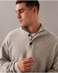 Calvin Klein - Merino Button Neck Jumper
