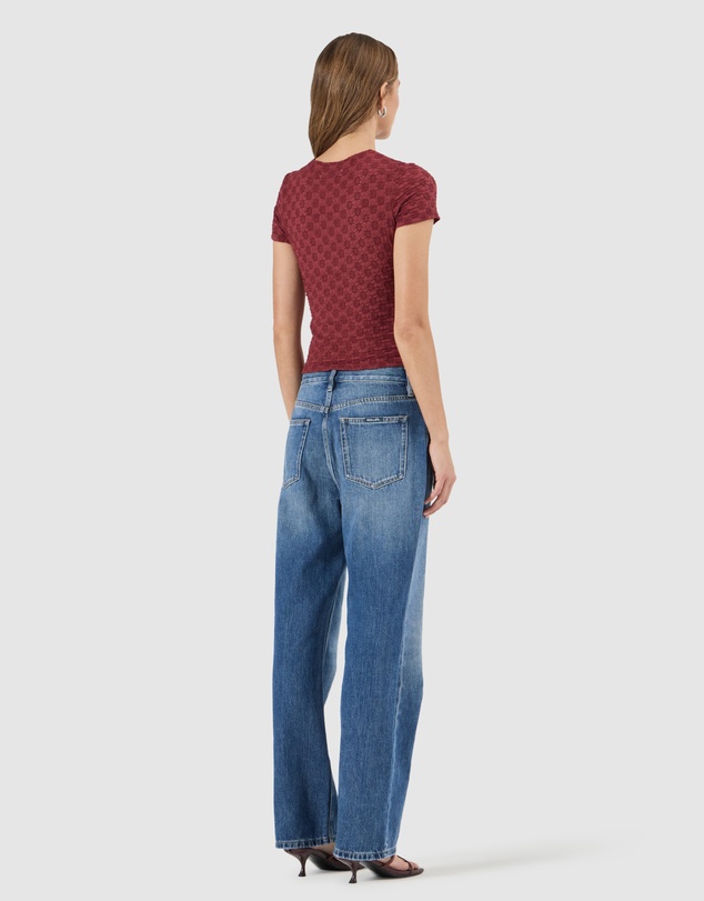 Rolla's - Daisy Lace Tee - Dark Cherry