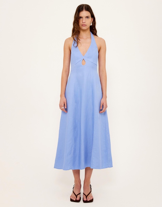 Staple the Label - Azzurra Linen Halter Dress