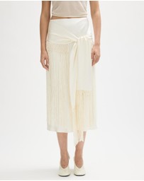 Minima Esenciales - Svea Midi Skirt With Detachable Fringe Scarf Belt
