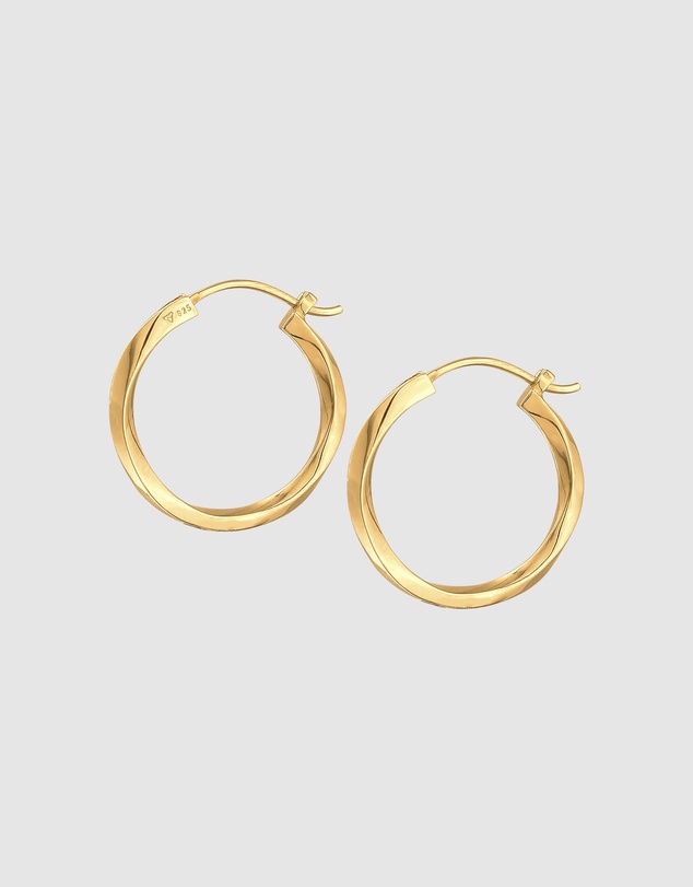 Elli Jewelry - Twisted Hoop Earrings in Gold-Plated 925 Silver