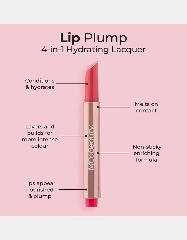 MCoBeauty - Lip Plump 4-in-1 Hydrating Lacquer - Lucy (Candy Pink)