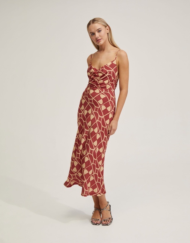 Oxford - Loren Geo Print Slip Dress