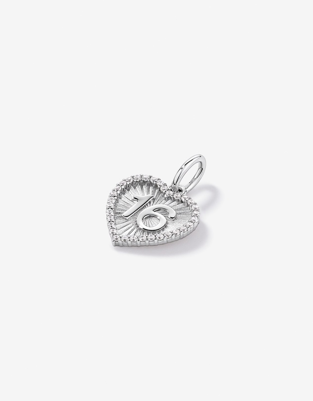 Michael Hill - 16 Sunray Heart Pendant with Cubic Zirconia in Sterling Silver