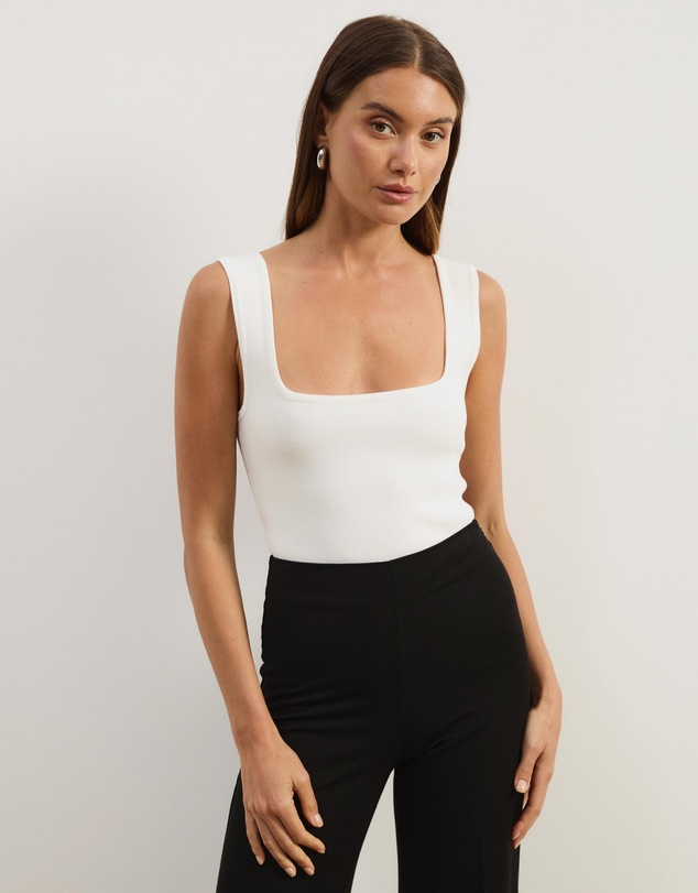 Atmos&Here - Gia Square Neck Knit Top