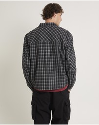 Black Noise White Rain - Johan Flannel Long Sleeve Shirt