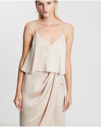 Shona Joy - Luxe Draped Cocktail Frill Dress