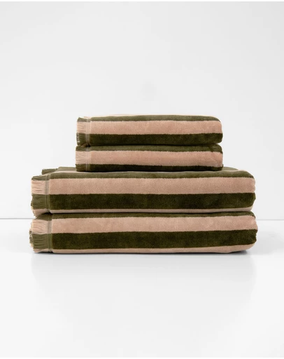 Aura Home - Palma Stripe Australian Cotton Bath Towel Set
