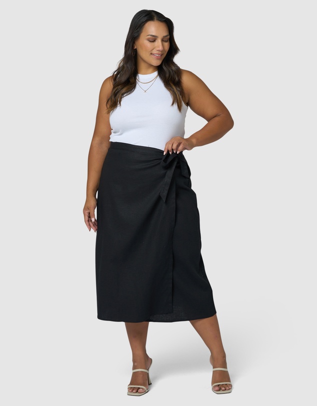 Something 4 Olivia - Gina Linen Wrap Skirt