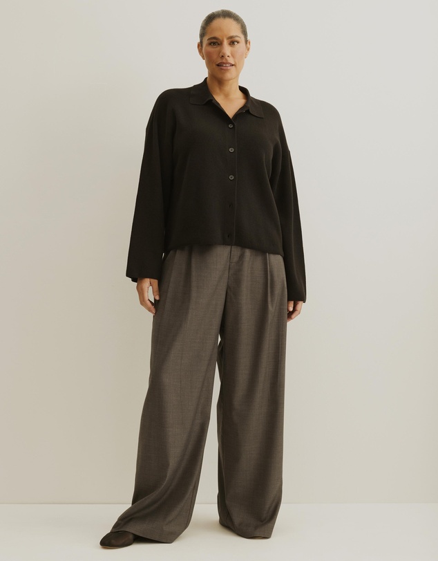 Atmos&Here Curvy - Jay Relaxed Rib Cardigan