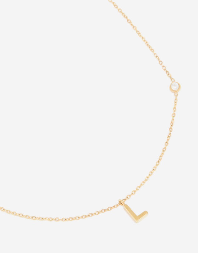 Lovisa - Waterproof Gold Plated Stainless Steel Letter L Dainty Pendant Necklace