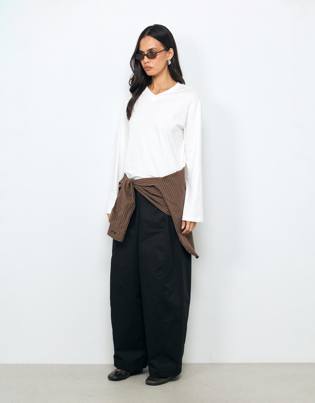 AERE - Organic Cotton Twill Barrel Leg Pants