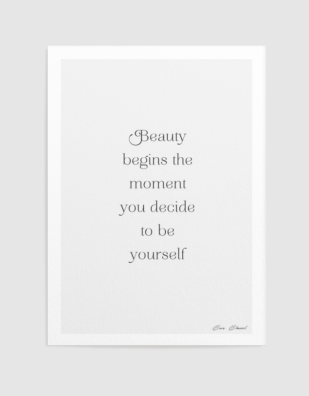 Olive et Oriel - Beauty Begins - Coco Chanel Art Print