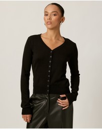 Tussah - Simone Cotton Blend V-Neck Knit Cardigan