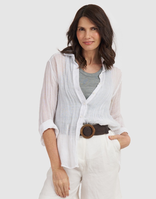 CAMIXA - Crinkle Oversized Linen Shirt