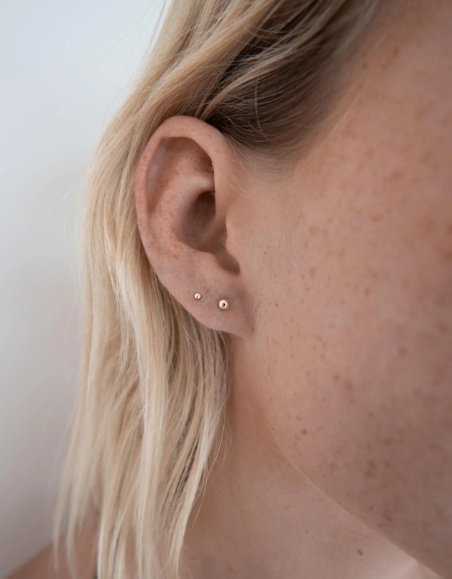 Luna Rae - Solid Gold - Mini Half Sphere Studs