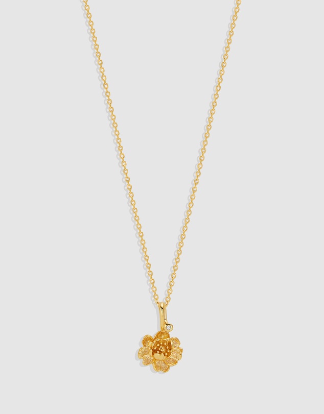 By Charlotte - Peony November Birth Flower Necklace