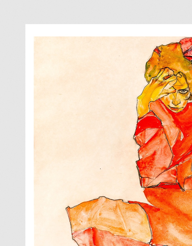 Inka Arthouse - Red Dress by Egon Schiele Art Print