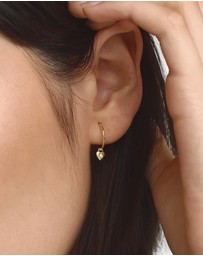 SAINT VALENTINE - Mini Heart Hoops - Gold